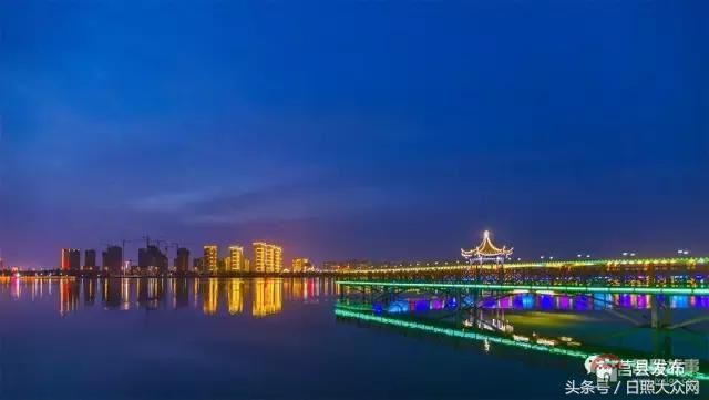 莒縣沭河公園夜景，真是美！